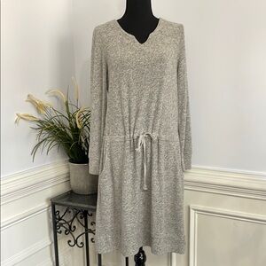 NWOT Soft Surroundings Grey Soft Long Sleeve Pocket Dress S